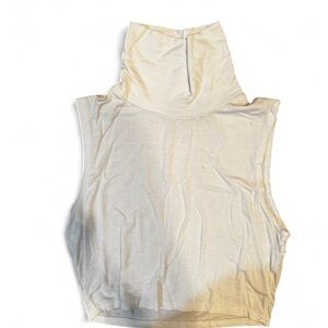 Cream Sleeveless Turtleneck Top